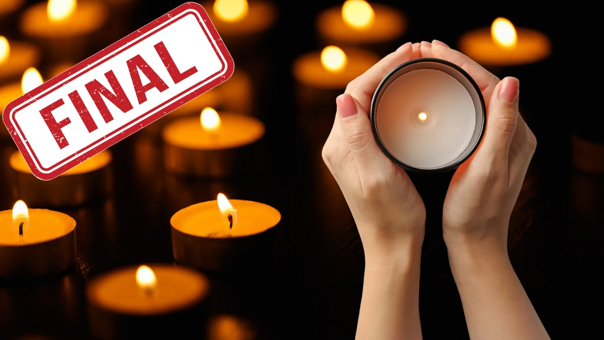 المرحلة النهائية من صنع الشموع في المنزل 