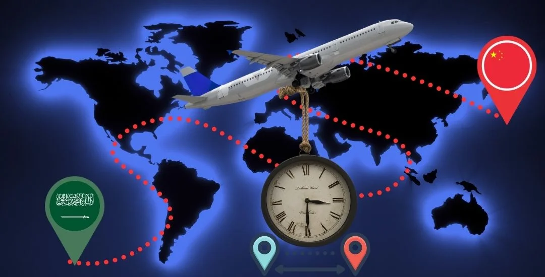 من السعودية إلى الصين كم ساعة