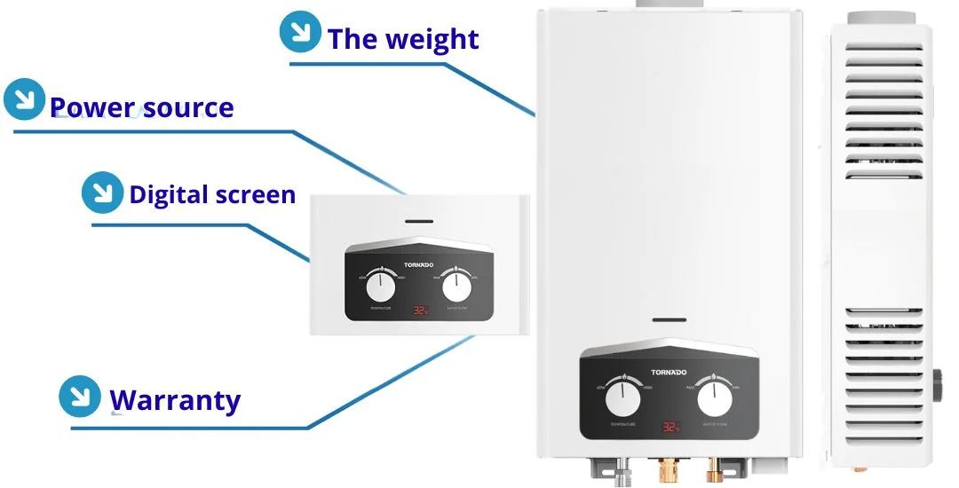 مواصفات سخان غاز تورنيدو 10 لتر