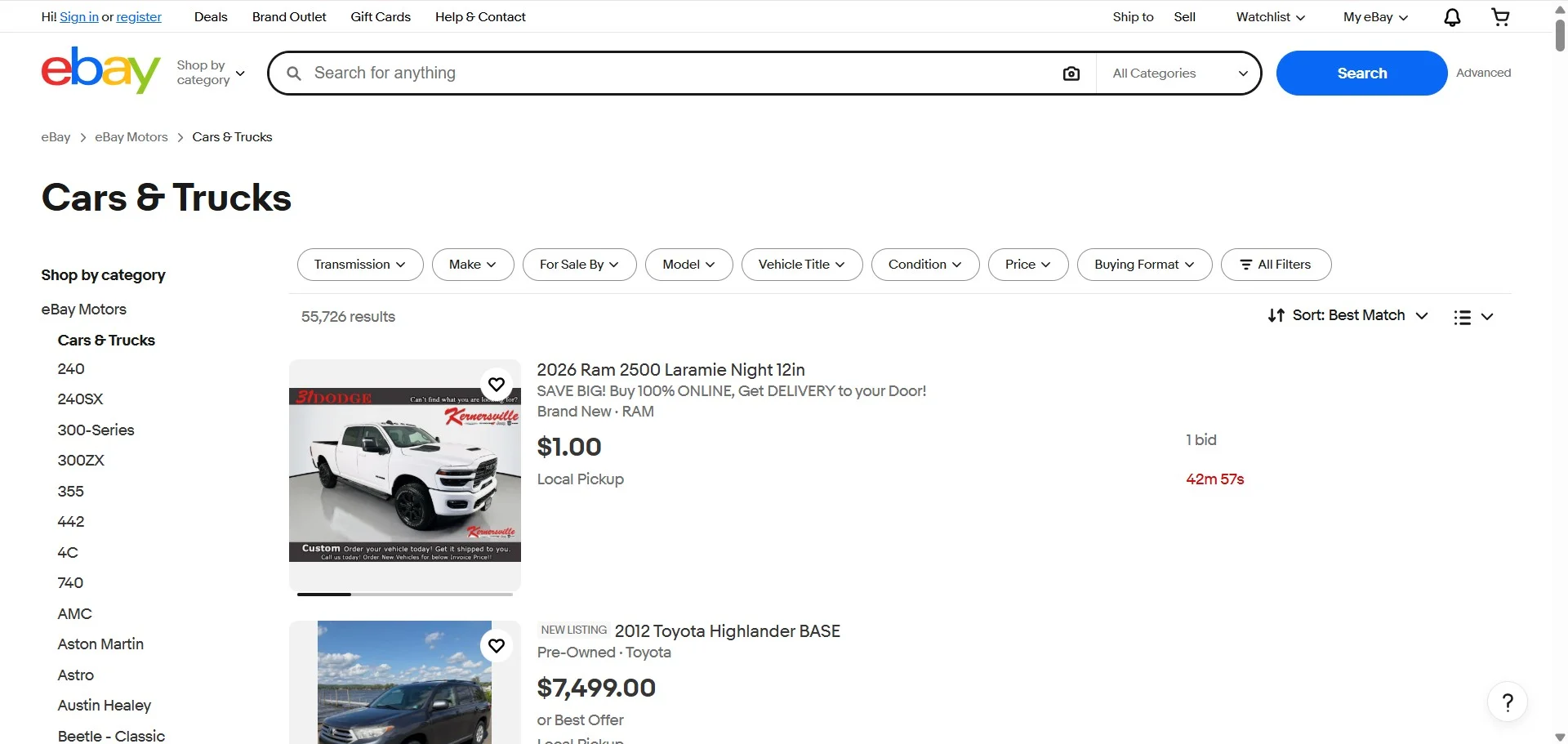 موقع eBay Motors موقع eBay Motors